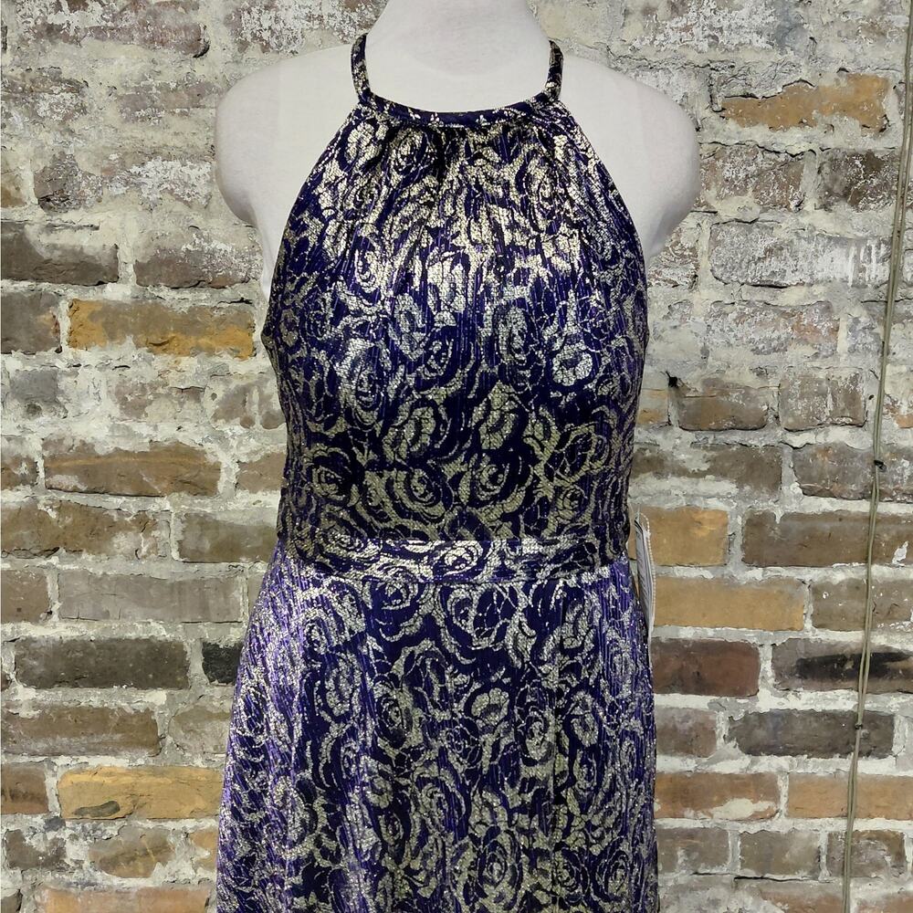 $279 Betsy & Adam Formal Evening Gown Size 10P Metallic Wedding Party Dress - Picture 8 of 15